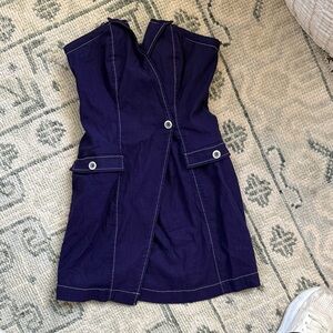 Anthropologie Purple Dress with White Accents